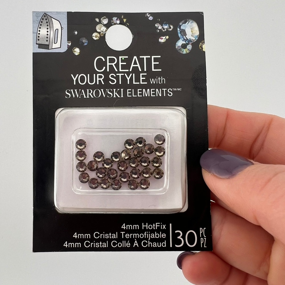 Swarovski Elements 4mm Gray HotFix Crystals 30pc Sealed Gem Nail Art Costume
